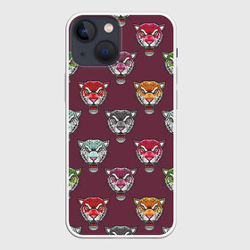 Чехол для iPhone 13 mini с принтом Дикие кошки в Белгороде,  |  | голова тигра | животные | звери | кошка | паттерн | тигр | хищник