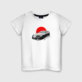 Детская футболка хлопок с принтом JDM Toyota Supra в Белгороде, 100% хлопок | круглый вырез горловины, полуприлегающий силуэт, длина до линии бедер | drift | japan | jdm | supra | tokio | toyota | дрифт | ждм | машина | супра | тойота | токио | япония
