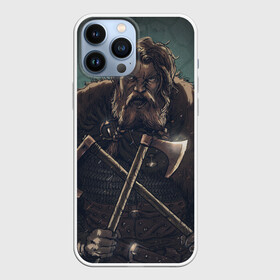 Чехол для iPhone 13 Pro Max с принтом Викинг в Белгороде,  |  | бородач | викинг | воин | воин с топорами | рисунок | топоры