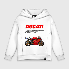 Детское худи Oversize хлопок с принтом DUCATI / ДУКАТИ / MOTOSPORT в Белгороде, френч-терри — 70% хлопок, 30% полиэстер. Мягкий теплый начес внутри —100% хлопок | боковые карманы, эластичные манжеты и нижняя кромка, капюшон на магнитной кнопке | ducati | motorcycle | motosport | racing | speed | sport | байк. | гонки | двигатель | дукати | мото | мотокросс | мотоспорт | мототриал | мотоцикл | скорость | спорт