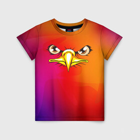 Детская футболка 3D с принтом ОРЁЛ в Белгороде, 100% гипоаллергенный полиэфир | прямой крой, круглый вырез горловины, длина до линии бедер, чуть спущенное плечо, ткань немного тянется | eagle | орел | орленок | орлиный взгляд | птица | птичка | хищная птица