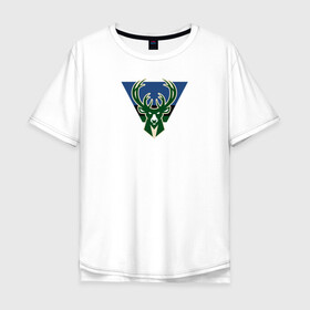 Мужская футболка хлопок Oversize с принтом Milwaukee Bucks лого в Белгороде, 100% хлопок | свободный крой, круглый ворот, “спинка” длиннее передней части | basketball | milwaukee bucks | sport | бакс | баскетбол | милуоки | спорт