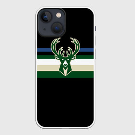 Чехол для iPhone 13 mini с принтом Milwaukee Bucks форма. Statement Edition в Белгороде,  |  | Тематика изображения на принте: basketball | edition | milwaukee bucks | sport | statement | бакс | баскетбол | милуоки | спорт | форма