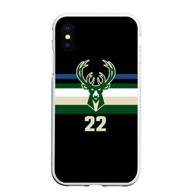 Чехол для iPhone XS Max матовый с принтом Milwaukee Bucks форма. Крис Миддлтон в Белгороде, Силикон | Область печати: задняя сторона чехла, без боковых панелей | 22 | basketball | edition | khris | middleton | milwaukee bucks | sport | statement | бакс | баскетбол | крис | миддлтон | милуоки | спорт | форма