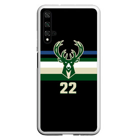 Чехол для Honor 20 с принтом Milwaukee Bucks форма. Крис Миддлтон в Белгороде, Силикон | Область печати: задняя сторона чехла, без боковых панелей | 22 | basketball | edition | khris | middleton | milwaukee bucks | sport | statement | бакс | баскетбол | крис | миддлтон | милуоки | спорт | форма