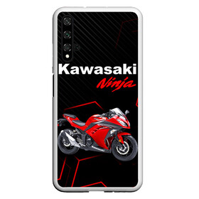 Чехол для Honor 20 с принтом KAWASAKI NINJA /  КАВАСАКИ в Белгороде, Силикон | Область печати: задняя сторона чехла, без боковых панелей | kawasaki | motorcycle | motosport | ninja | racing | speed | sport | байк | гонки | двигатель | кавасаки | мото | мотокросс | мотоспорт | мототриал | мотоцикл | нинзя. | скорость | спорт