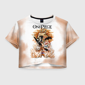 Женская футболка Crop-top 3D с принтом One Piece. Пираты Соломенной Шляпы в Белгороде, 100% полиэстер | круглая горловина, длина футболки до линии талии, рукава с отворотами | anime | manga | monkey d. luffy | one piece | аниме | большой куш | ван пис | вон пис | гол д. роджер | кайдо | король пиратов | луфи | луффи | манга | манки д. луффи | нами | нико робин | пират | портгас д. эйс | ророноа зоро