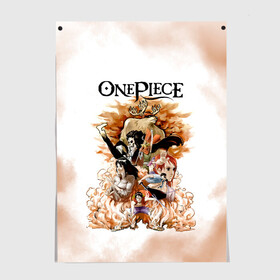 Постер с принтом One Piece. Пираты Соломенной Шляпы в Белгороде, 100% бумага
 | бумага, плотность 150 мг. Матовая, но за счет высокого коэффициента гладкости имеет небольшой блеск и дает на свету блики, но в отличии от глянцевой бумаги не покрыта лаком | anime | manga | monkey d. luffy | one piece | аниме | большой куш | ван пис | вон пис | гол д. роджер | кайдо | король пиратов | луфи | луффи | манга | манки д. луффи | нами | нико робин | пират | портгас д. эйс | ророноа зоро