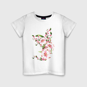 Детская футболка хлопок с принтом Прекрасные лилии в Белгороде, 100% хлопок | круглый вырез горловины, полуприлегающий силуэт, длина до линии бедер | лилии | прекрасные лилии | растения | розовые цветы | цветы