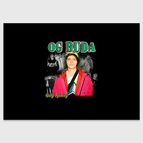 Поздравительная открытка с принтом OG BUDA в Белгороде, 100% бумага | плотность бумаги 280 г/м2, матовая, на обратной стороне линовка и место для марки
 | buda | og buda | ог буда | реп | репер