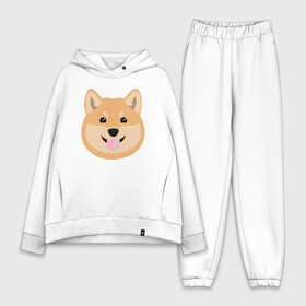 Женский костюм хлопок Oversize с принтом Shiba art в Белгороде,  |  | akita | art | dog | inu | shiba | акита | арт | ину | сиба | собака | шиба