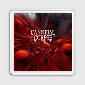 Магнит 55*55 с принтом Blood Cannibal Corpse | Труп Каннибала (Z) в Белгороде, Пластик | Размер: 65*65 мм; Размер печати: 55*55 мм | cannibal | cannibal corpse | corpse | death metal | deathgrind | алекс уэбстер | брутальный дэт метал | дэт метал | дэтграйнд | пол мазуркевич | роб барретт | труп каннибала