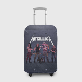 Чехол для чемодана 3D с принтом METALLICA | ГРУППА МЕТАЛЛИКА (Z) в Белгороде, 86% полиэфир, 14% спандекс | двустороннее нанесение принта, прорези для ручек и колес | kurt kobein | metallica | rock | курт кобейн | металика | металлика | рок | супер звезда