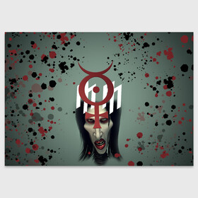Поздравительная открытка с принтом Marilyn Manson | Мерилин Мэнсон (Z) в Белгороде, 100% бумага | плотность бумаги 280 г/м2, матовая, на обратной стороне линовка и место для марки
 | hugh warner | marilyn manson | rock | глэм рок | гот | индастриал метал | индастриал рок | музыка | мэрилин мэнсон | рок | фрик | хард рок | шок рок