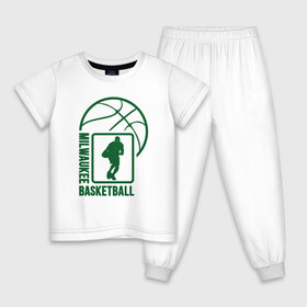 Детская пижама хлопок с принтом Milwaukee Basketball в Белгороде, 100% хлопок |  брюки и футболка прямого кроя, без карманов, на брюках мягкая резинка на поясе и по низу штанин
 | Тематика изображения на принте: basketball | bucks | giannis | milwaukee | mvp | nba | ntetokounmpo | sport | streetball | адетокумбо | бакс | баскетбол | игра | милуоки | мяч | нба | олень | спорт | стритбол | тренер | чемпион | янис
