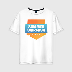 Женская футболка хлопок Oversize с принтом Summer Skirmish в Белгороде, 100% хлопок | свободный крой, круглый ворот, спущенный рукав, длина до линии бедер
 | epic games | games | королевская битва | лето | фортнайт