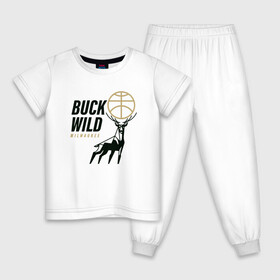 Детская пижама хлопок с принтом Buck Wild в Белгороде, 100% хлопок |  брюки и футболка прямого кроя, без карманов, на брюках мягкая резинка на поясе и по низу штанин
 | Тематика изображения на принте: antetokounmpo | basketball | bucks | giannis | milwaukee | mvp | nba | sport | streetball | адетокумбо | бакс | баскетбол | игра | милуоки | мяч | нба | олень | спорт | стритбол | тренер | чемпион | янис