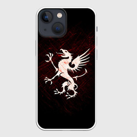 Чехол для iPhone 13 mini с принтом Грифон в Белгороде,  |  | griffin | red paint | white griffin | белый грифон | грифон | красная краска