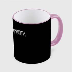 Кружка с полной запечаткой с принтом Phasmophobia logo в Белгороде, керамика | ёмкость 330 мл | Тематика изображения на принте: horror | phasmophobia | игра | пхасмафобия | пхасмофобия | фазмофобия | фасмофобия | хоррор