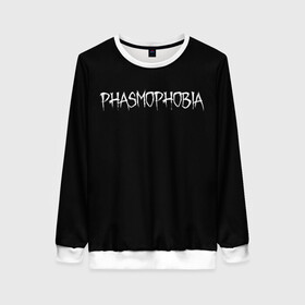 Женский свитшот 3D с принтом Phasmophobia logo в Белгороде, 100% полиэстер с мягким внутренним слоем | круглый вырез горловины, мягкая резинка на манжетах и поясе, свободная посадка по фигуре | horror | phasmophobia | игра | пхасмафобия | пхасмофобия | фазмофобия | фасмофобия | хоррор