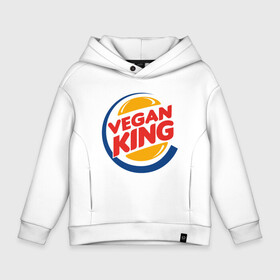 Детское худи Oversize хлопок с принтом Vegan King в Белгороде, френч-терри — 70% хлопок, 30% полиэстер. Мягкий теплый начес внутри —100% хлопок | боковые карманы, эластичные манжеты и нижняя кромка, капюшон на магнитной кнопке | Тематика изображения на принте: green | greenpeace | nature | sport | vegan | yoga | веган | вегетарианец | гринпис | еда | животные | жизнь | здоровье | зеленый | йога | мир | овощи | пища | планета | природа | растение | спорт | тело | фрукты