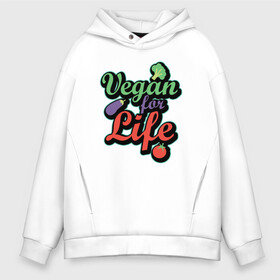 Мужское худи Oversize хлопок с принтом Vegan For Life в Белгороде, френч-терри — 70% хлопок, 30% полиэстер. Мягкий теплый начес внутри —100% хлопок | боковые карманы, эластичные манжеты и нижняя кромка, капюшон на магнитной кнопке | Тематика изображения на принте: green | greenpeace | nature | sport | vegan | yoga | веган | вегетарианец | гринпис | еда | животные | жизнь | здоровье | зеленый | йога | мир | овощи | пища | планета | природа | растение | спорт | тело | фрукты