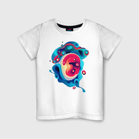 Детская футболка хлопок с принтом Зарождение жизни в Белгороде, 100% хлопок | круглый вырез горловины, полуприлегающий силуэт, длина до линии бедер | abstractio | абстракция | абстрогирование | кривые | неопознанное | пятно | эмбрион