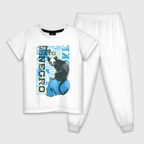 Детская пижама хлопок с принтом EL cato в Белгороде, 100% хлопок |  брюки и футболка прямого кроя, без карманов, на брюках мягкая резинка на поясе и по низу штанин
 | Тематика изображения на принте: el cato | газета | кот | кошка | обложка | череп
