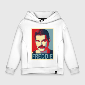 Детское худи Oversize хлопок с принтом Freddie в Белгороде, френч-терри — 70% хлопок, 30% полиэстер. Мягкий теплый начес внутри —100% хлопок | боковые карманы, эластичные манжеты и нижняя кромка, капюшон на магнитной кнопке | alternative | metall | music | queen | qween | rock | альтернатива | квин | куин | металл | музыка | рок | фредди меркьюри