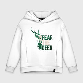 Детское худи Oversize хлопок с принтом Fear The Deer в Белгороде, френч-терри — 70% хлопок, 30% полиэстер. Мягкий теплый начес внутри —100% хлопок | боковые карманы, эластичные манжеты и нижняя кромка, капюшон на магнитной кнопке | Тематика изображения на принте: antetokounmpo | basketball | bucks | giannis | milwaukee | mvp | nba | sport | streetball | адетокумбо | бакс | баскетбол | игра | милуоки | мяч | нба | олень | спорт | стритбол | тренер | чемпион | янис