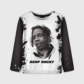 Детский лонгслив 3D с принтом АСАП | ASAP ROCKY (Z) в Белгороде, 100% полиэстер | длинные рукава, круглый вырез горловины, полуприлегающий силуэт
 | america | asap | asap rocky | black rap | music | rap | raper | testing | usa | америка | асап | асап роки | зарубежная музыка | музыка | музыкант | реп | репер | сша | тестин | черный реп