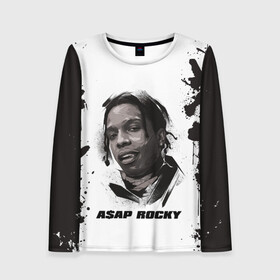 Женский лонгслив 3D с принтом АСАП | ASAP ROCKY (Z) в Белгороде, 100% полиэстер | длинные рукава, круглый вырез горловины, полуприлегающий силуэт | america | asap | asap rocky | black rap | music | rap | raper | testing | usa | америка | асап | асап роки | зарубежная музыка | музыка | музыкант | реп | репер | сша | тестин | черный реп