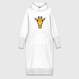 Платье удлиненное хлопок с принтом Tired Giraffe в Белгороде,  |  | animal | censored | giraffe | pixel art | tired | животное | жираф | пиксель арт | усталый