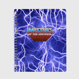 Тетрадь с принтом Masters of the Universe | Logo | Лого (Z) в Белгороде, 100% бумага | 48 листов, плотность листов — 60 г/м2, плотность картонной обложки — 250 г/м2. Листы скреплены сбоку удобной пружинной спиралью. Уголки страниц и обложки скругленные. Цвет линий — светло-серый
 | he man | logo | masters of the universe | mult | she ra | властелины вселенной | лого | логотип | мульт | мультфильм