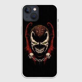 Чехол для iPhone 13 с принтом Spawn профиль в Белгороде,  |  | al simmons | antihero | chain | comics | evil | hell | skull | smile | spawn | ад | антигерой | зло | комиксы | отродье | спаун | улыбка | цепь | череп | эл симмонс