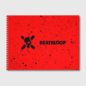 Альбом для рисования с принтом Deathloop - Skull - Paint в Белгороде, 100% бумага
 | матовая бумага, плотность 200 мг. | death | deathloop | game | games | loop | paint | skull | брызги | дэслуп | дэт | дэтлуп | знак | игра | игры | краска | лого | луп | мертвая | пелтя | символ