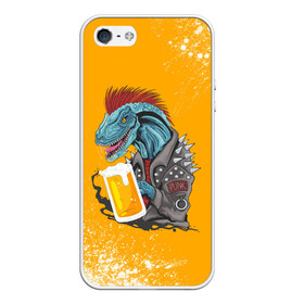 Чехол для iPhone 5/5S матовый с принтом Пивозавр - Взрыв в Белгороде, Силикон | Область печати: задняя сторона чехла, без боковых панелей | dinosaur | pivo | pivozavr | взрыв | динозавр | краска | прикол