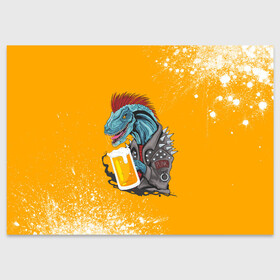Поздравительная открытка с принтом Пивозавр - Взрыв в Белгороде, 100% бумага | плотность бумаги 280 г/м2, матовая, на обратной стороне линовка и место для марки
 | dinosaur | pivo | pivozavr | взрыв | динозавр | краска | прикол