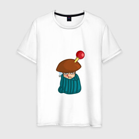 Мужская футболка хлопок с принтом Больной в Белгороде, 100% хлопок | прямой крой, круглый вырез горловины, длина до линии бедер, слегка спущенное плечо. | mushroom | болезнь | градусник | гриб | клизма | мультяшка | плед | смайл