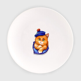 Тарелка с принтом Рыжик в Белгороде, фарфор | диаметр - 210 мм
диаметр для нанесения принта - 120 мм | берет | глаза | животные | звери | зеленый | котик. рыжий котик | котики | оранжевый | синий