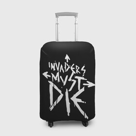 Чехол для чемодана 3D с принтом Invaders must die в Белгороде, 86% полиэфир, 14% спандекс | двустороннее нанесение принта, прорези для ручек и колес | alternative | dj | electo | music | prodigy | альтернатива | музыка | продиджи | продижи | электроника