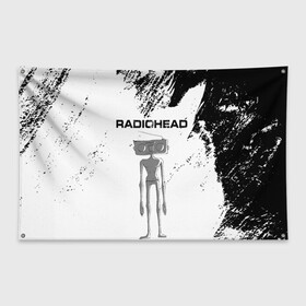 Флаг-баннер с принтом Radiohead | Радиохед (Z) в Белгороде, 100% полиэстер | размер 67 х 109 см, плотность ткани — 95 г/м2; по краям флага есть четыре люверса для крепления | radiohead | thomas edward yorke | альтернативный рок | арт рок | джонни гринвуд | инди рок | колин гринвуд | том йорк | фил селуэй | эд о’брайен | экспериментальный рок | электронная музыка