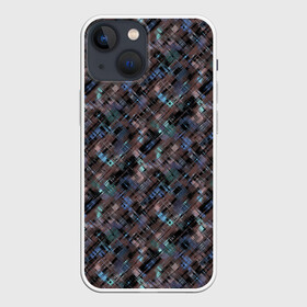 Чехол для iPhone 13 mini с принтом Коричневый абстрактный узор в Белгороде,  |  | абстрактный | камуфляжный | милитари | мужской | пестрый | темно коричневый | штрихи