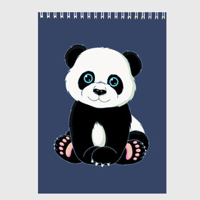 Скетчбук с принтом Милая Панда (Sweet Panda) в Белгороде, 100% бумага
 | 48 листов, плотность листов — 100 г/м2, плотность картонной обложки — 250 г/м2. Листы скреплены сверху удобной пружинной спиралью | Тематика изображения на принте: animals | beast | panda | глаза | детям | животные | звери | лапки | милые | мульт | панда | растения | цветы | эвкалипт
