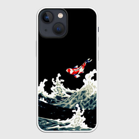 Чехол для iPhone 13 mini с принтом Карп Кои Волна Япония Рыба в Белгороде,  |  | Тематика изображения на принте: fish | japan | koi | ocean | sea | style | waves | аниме | вода | волны | животные | иероглифы | карпы | кои | культура | море | надпись | океан | рыбы | стиль | япония
