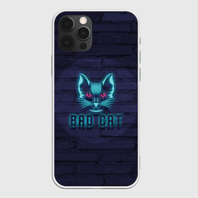 Чехол для iPhone 12 Pro Max с принтом Bad cat в Белгороде, Силикон |  | neon | neon cat | кирпич | неон | неоновый кот | стена | тренд
