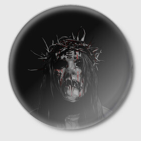 Значок с принтом Joey Jordison в Белгороде,  металл | круглая форма, металлическая застежка в виде булавки | alternative | metall | music | rock | slipknot | slipnot | альтернатива | металл | музыка | рок | слипкнот | слипнот