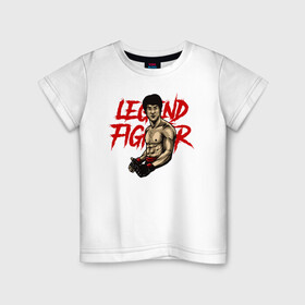 Детская футболка хлопок с принтом Легендарный боец в Белгороде, 100% хлопок | круглый вырез горловины, полуприлегающий силуэт, длина до линии бедер | боец | брюс | вин чун | иллюстрация | легенда | ушу