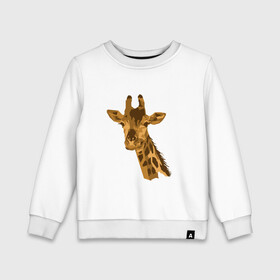Детский свитшот хлопок с принтом Жираф Жора в Белгороде, 100% хлопок | круглый вырез горловины, эластичные манжеты, пояс и воротник | долгошей | друг. | жираф | зверь | магадаскар | саванна | экзотика