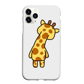 Чехол для iPhone 11 Pro Max матовый с принтом милый жираф со спины в Белгороде, Силикон |  | желый | жираф | зверь | пятна | рожки | со спины | цветной